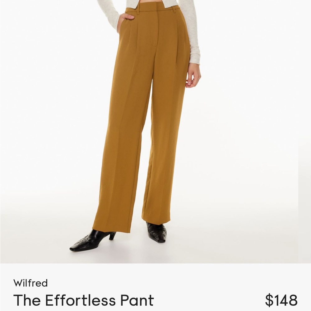 Aritzia Wilfred Effortless Pant in color rich chestnut